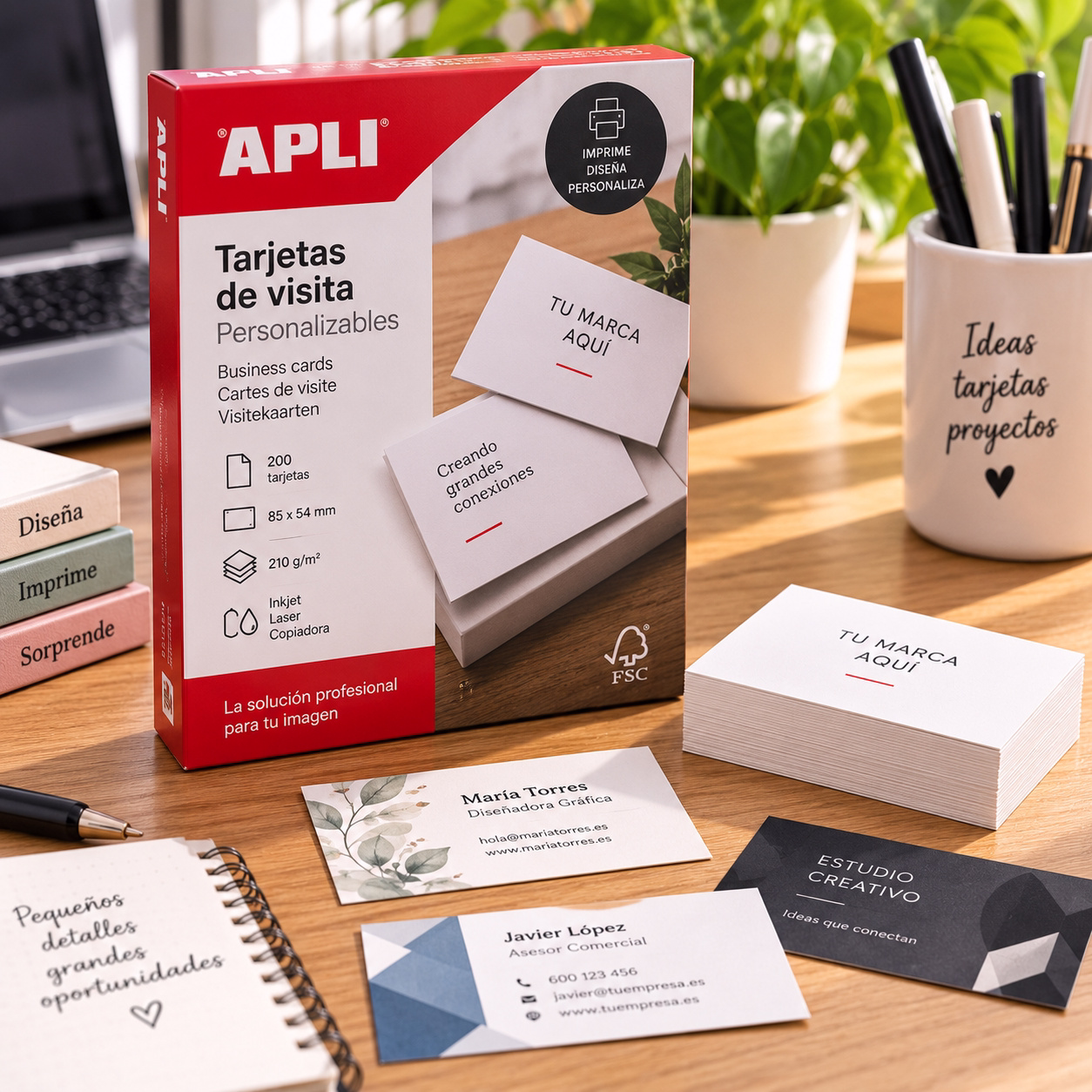 Pack de tarjetas de visita personalizables