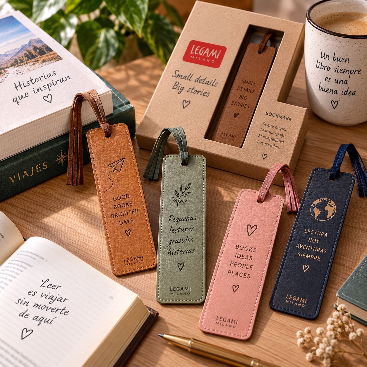 Marcapáginas de cuero personalizable